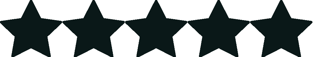 Fünf schwarze Sterne in einer Reihe