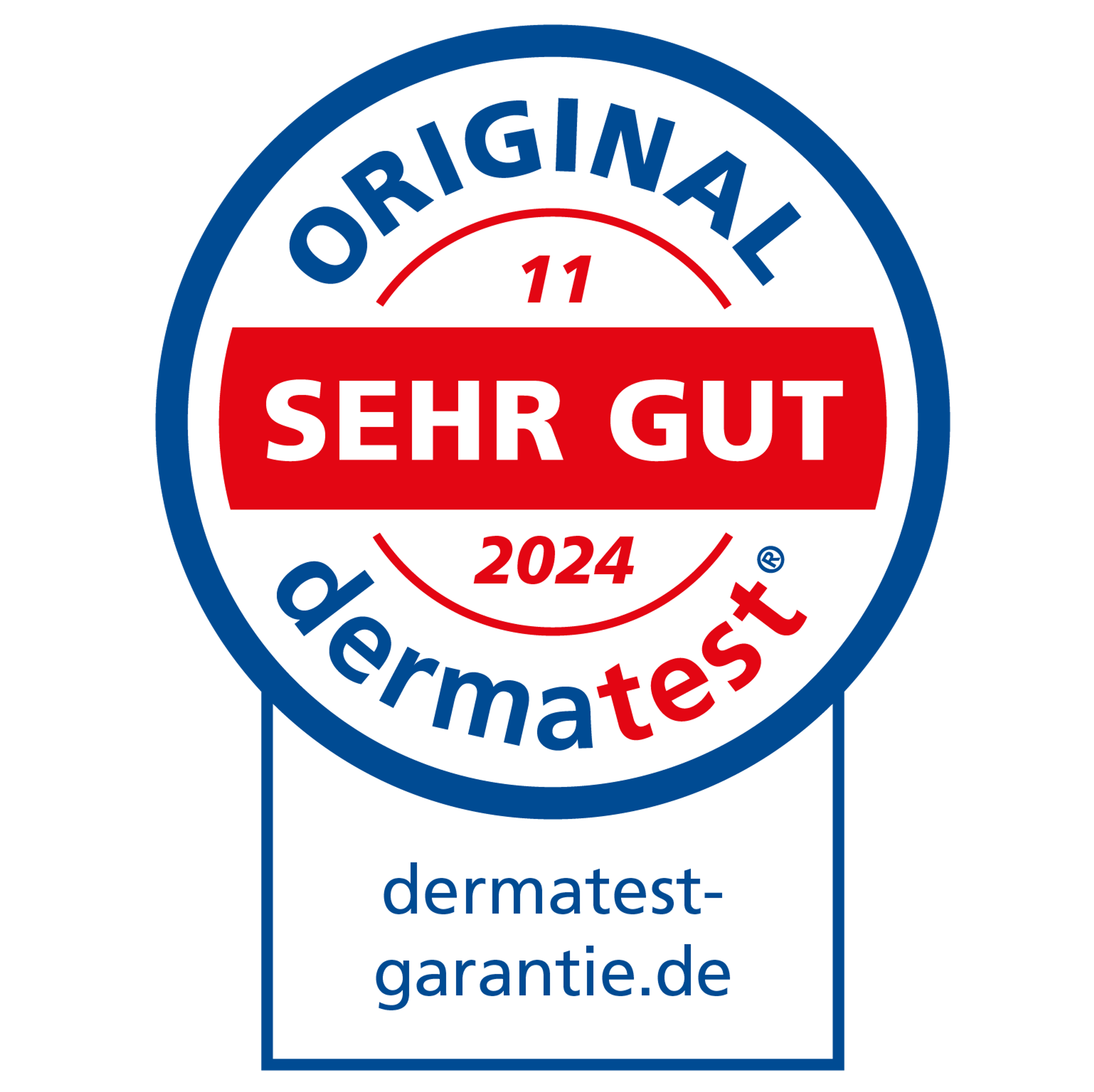 Dermatest Siegel mit der Auszeichnung Sehr Gut, als Garantie für die Verträglichkeit bei sensibler Haut