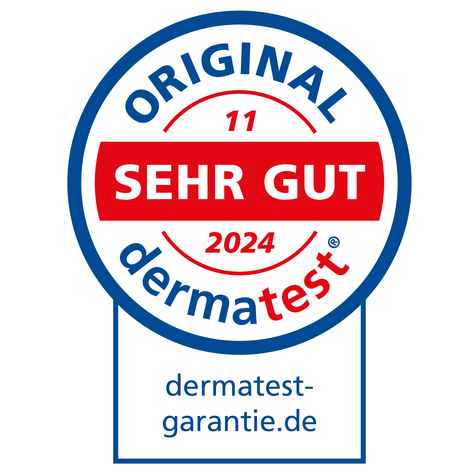 Dermatest Siegel mit der Auszeichnung Sehr Gut, als Garantie für die Verträglichkeit bei sensibler Haut