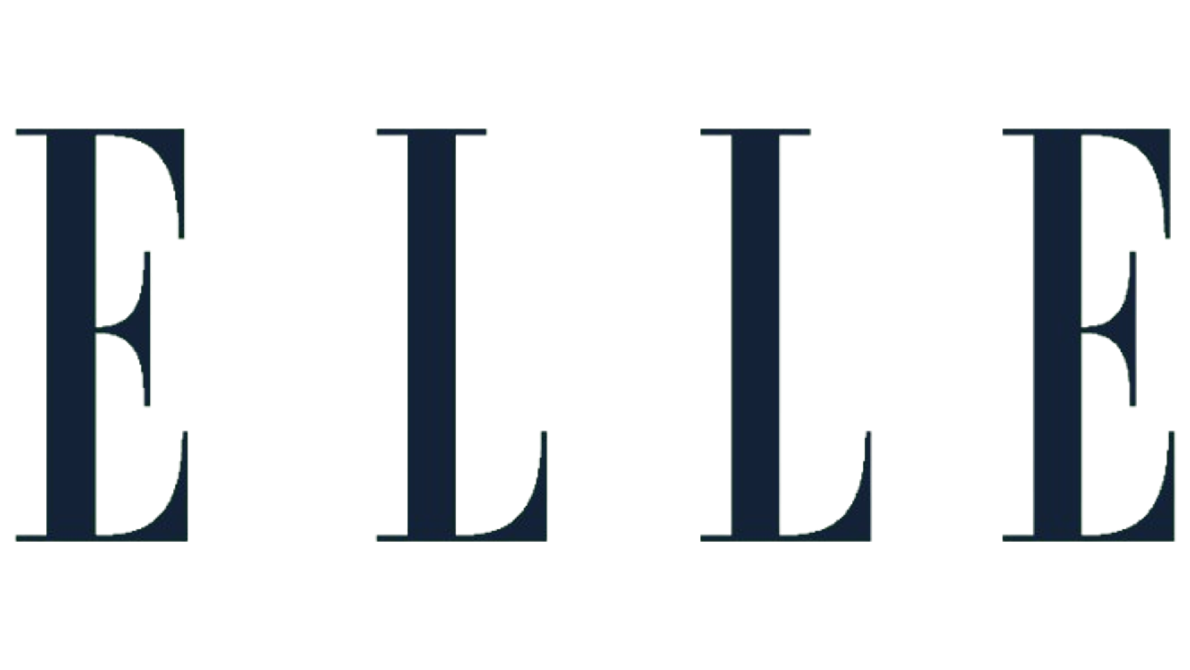 Das Logo des Elle Magazins in schwarzen Versalien und moderner Serifenschrift.