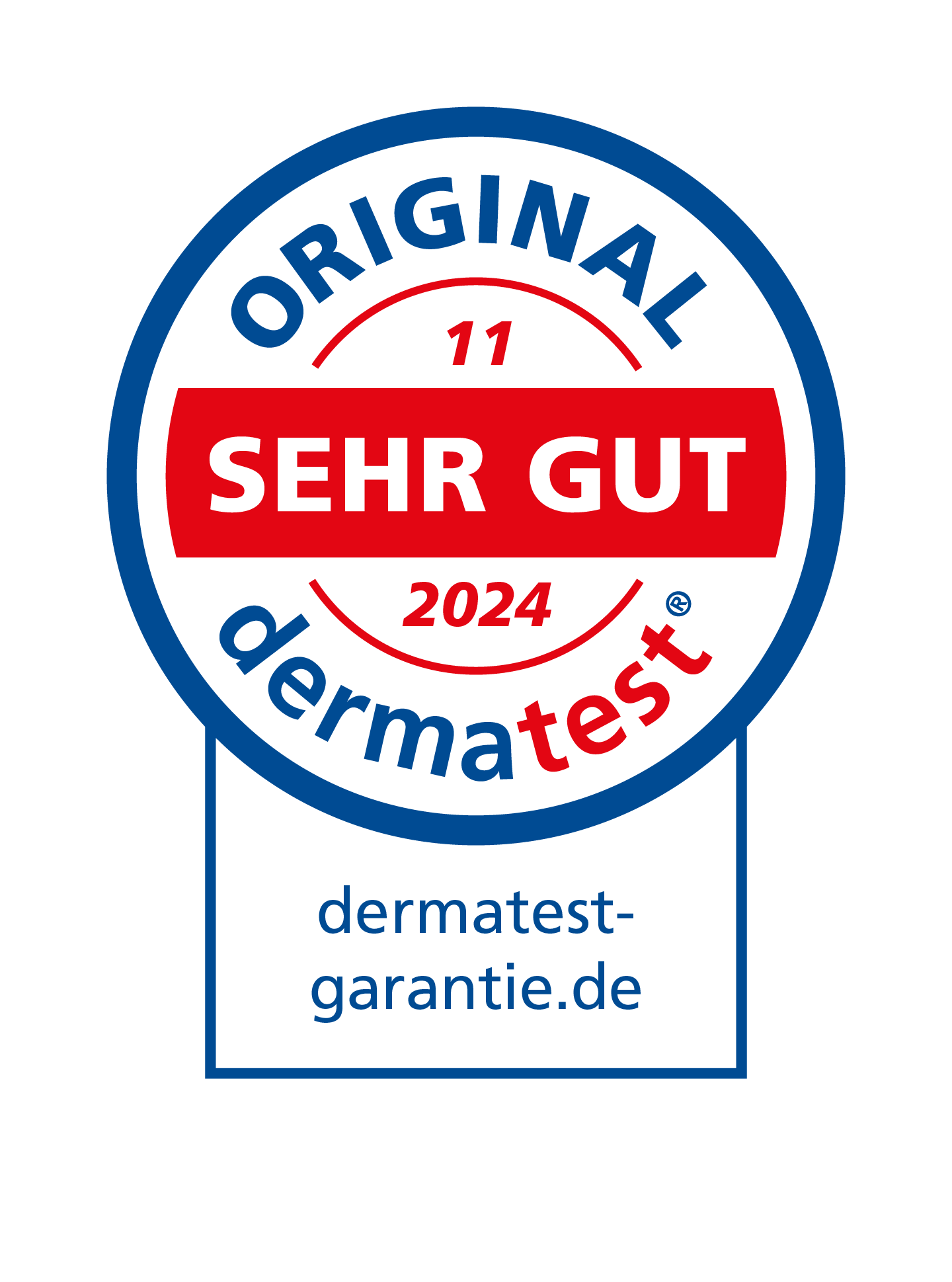 Dermatest Siegel mit der Auszeichnung Sehr Gut, als Garantie für die Verträglichkeit bei sensibler Haut